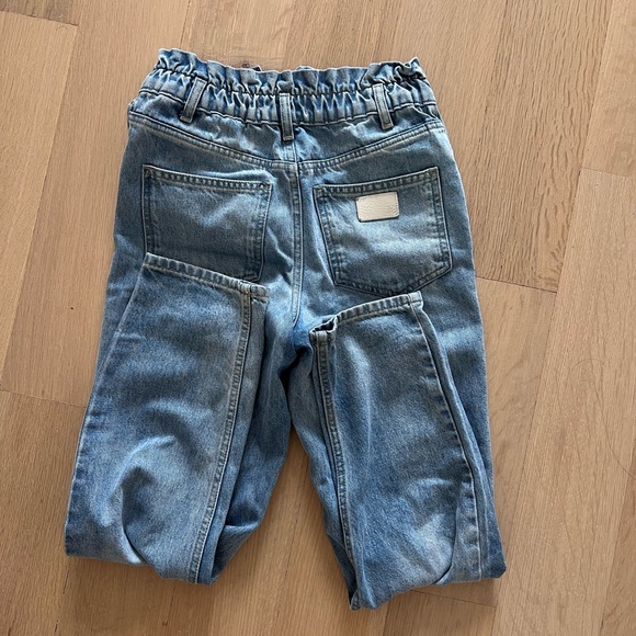 Maje Promesso Paperbag Waist Faded Jeans in Blue 34 - Picture 6 of 8